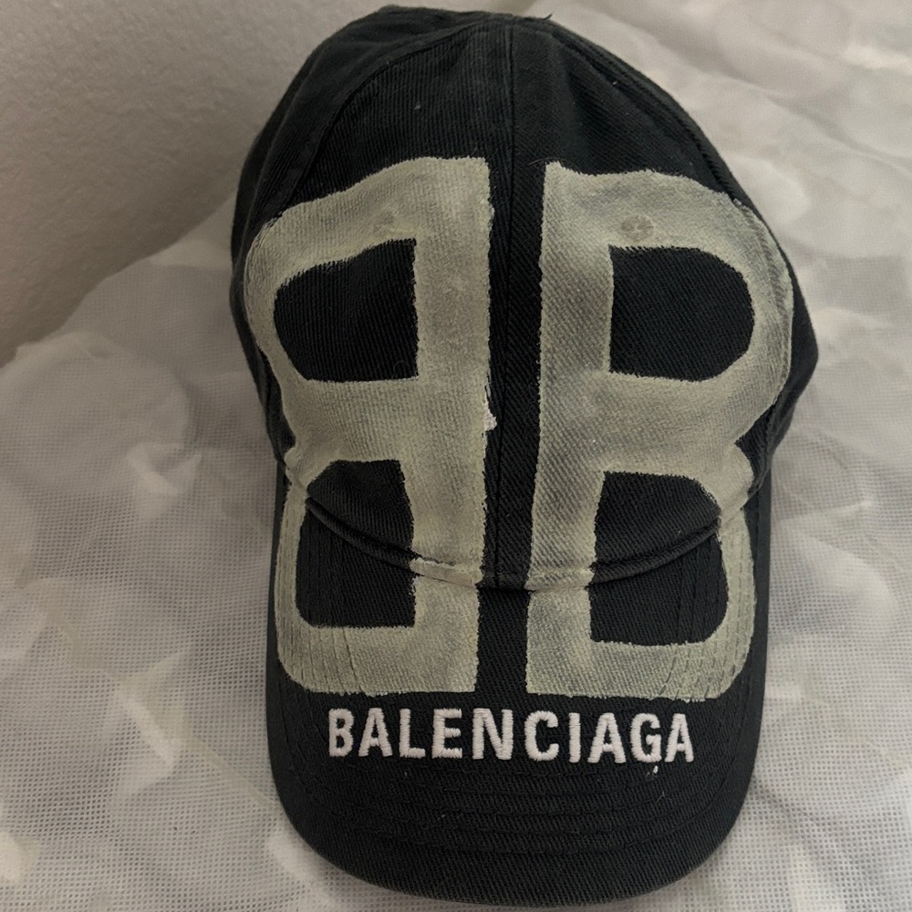Balenciaga Black and Gray Logo Cap
